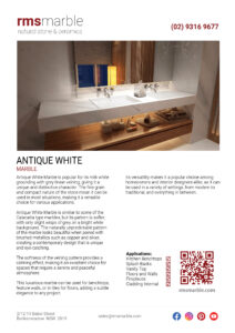 Antiquie White Marble Flyer Image - RMS Natural Stone and Ceramics