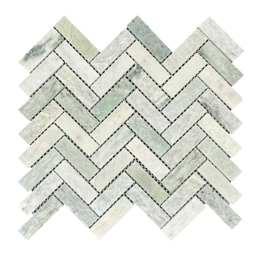MInt Herringbone Marble Mosaic 20 x 64 x 7mm