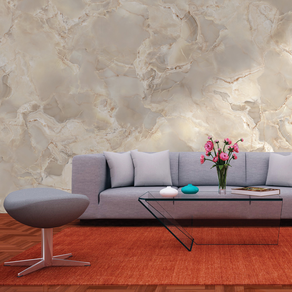 Amber Porcelain Slabs Feature Wall - RMS Marble