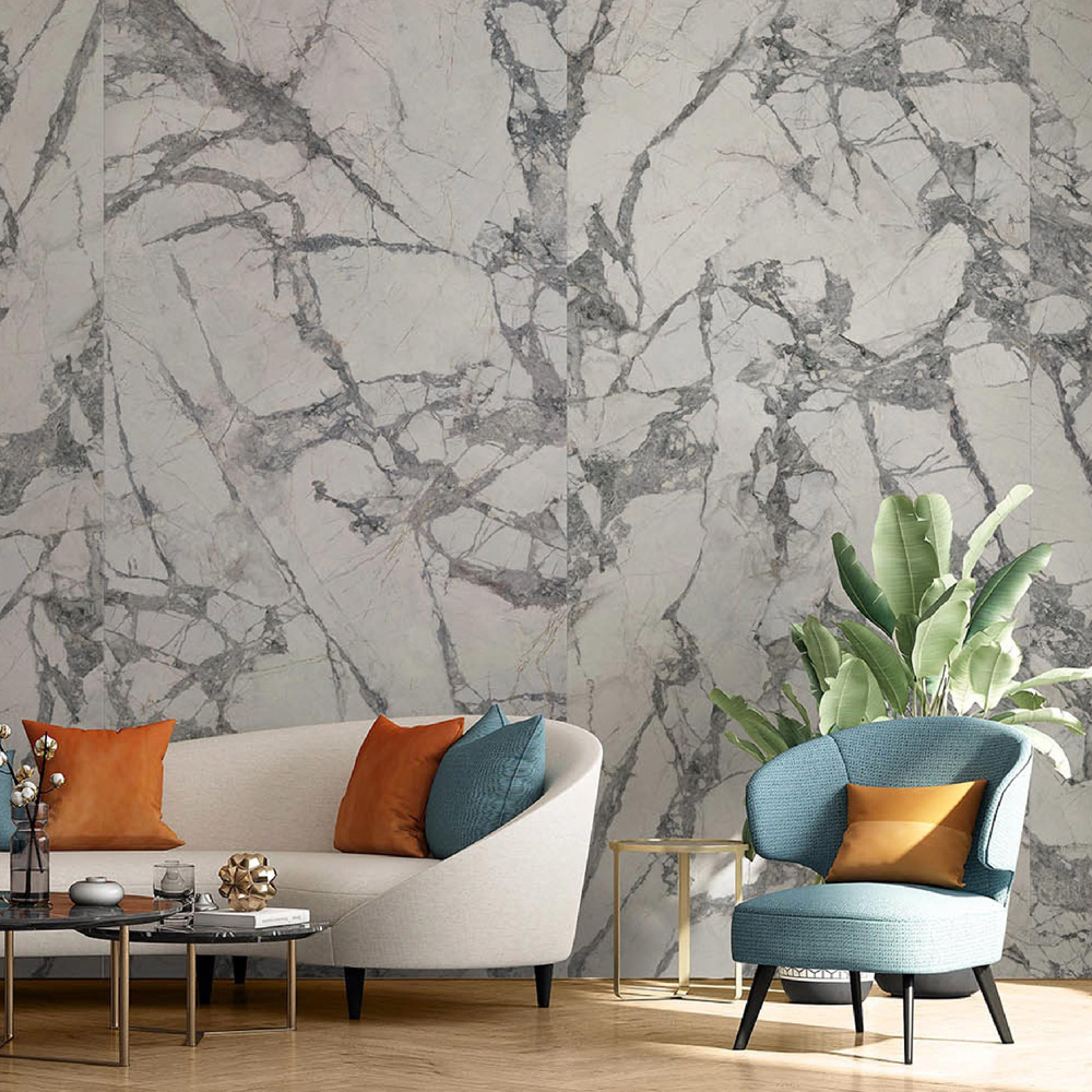 Invisible Grey Porcelain Slabs Feature Wall - RMS Marble